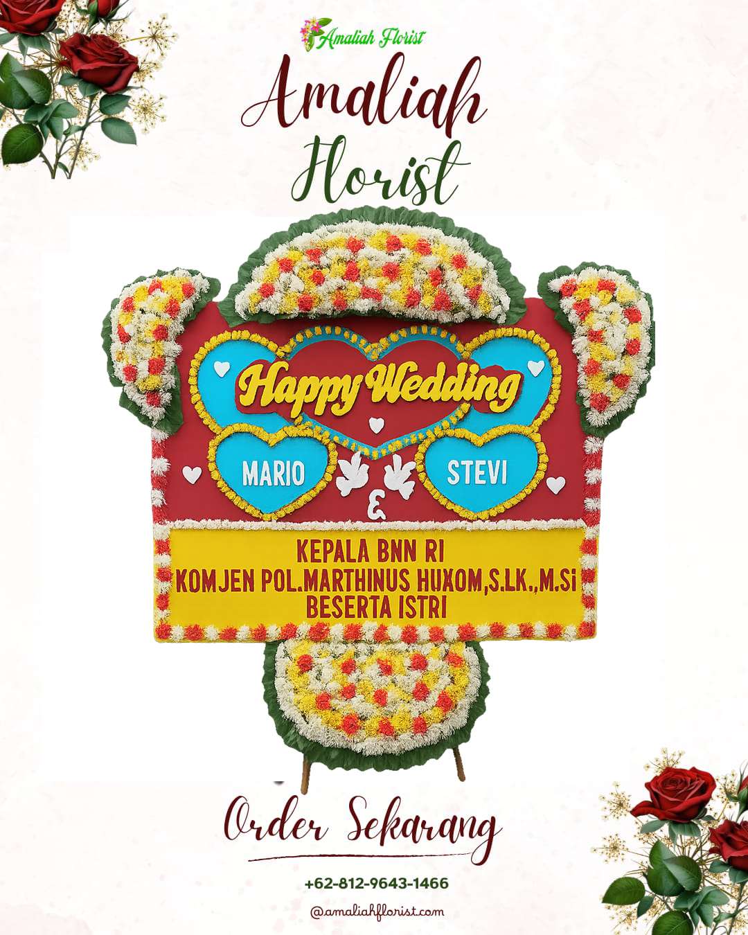 Papan Bunga Pernikahan Tanah Merah