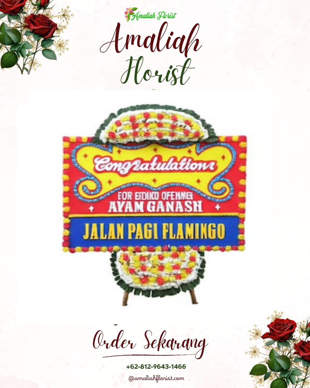 Sewa Papan Bunga Tanah Merah